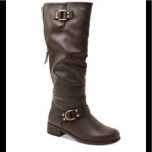 NWT🌹XOXO Minkler Wide Calf Riding Brown Boots …